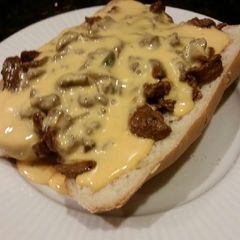 A picture of Brad's Philly style cheesesteak.