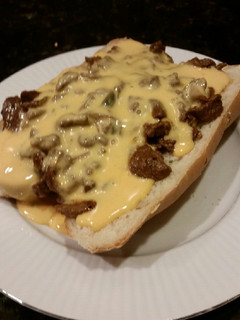 A picture of Brad's Philly style cheesesteak.