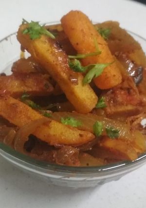A picture of French fries sabji.