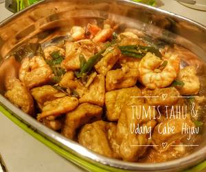 Resep mudah Tumis Tahu &amp;amp; Udang Cabe Hijau Lezat Mantap