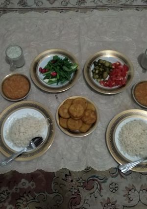عکسی از دستور کتلت سیب زمینی با سوپ جو