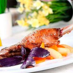 Olive oil confit of chicken A picture of Olive oil confit of chicken.