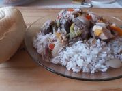 Una foto de mondongo y arroz