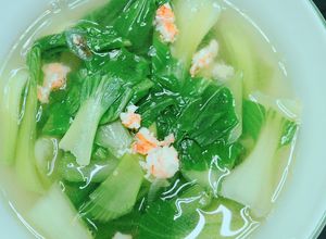 Hình của món Canh cải thìa nấu tôm tươi.