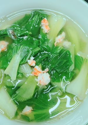 Hình của món Canh cải thìa nấu tôm tươi.
