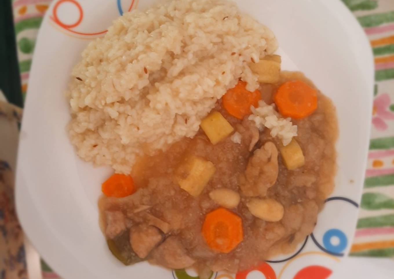 Arroz blanco con especias