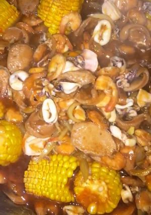Foto resep Cumi Udang Sosis Saos Lada Hitam (simple) 🦑🦐