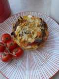 Simple Mini quiche with roasted veg and feta