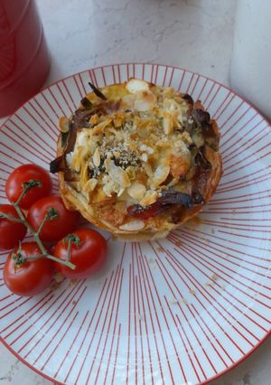 A picture of Simple Mini quiche with roasted veg and feta.