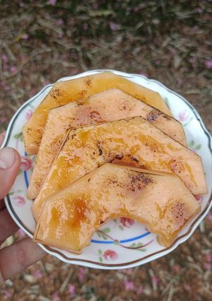 Une photo de 🍈Melon caramélisé brûlé au chalumeau