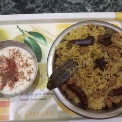 Soyabean ki biryani A picture of Soyabean ki biryani.
