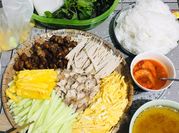 A picture of pork and shiso
