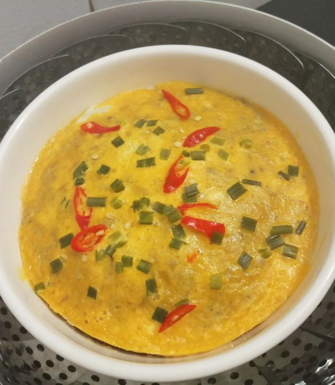 Hình của món Mắm chưng trứng.