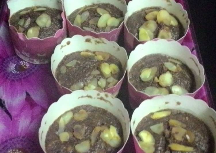 Mufin kukus outmeal chees almond