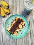 Pisang Panggang Topping Glaze Coklat dan Meises