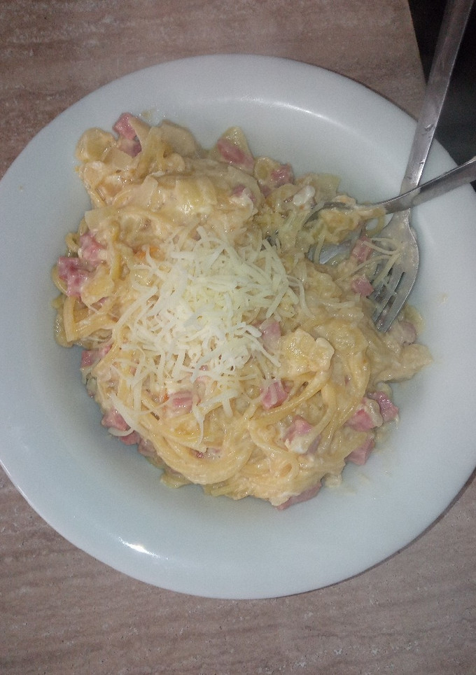 Una foto de Pasta a la carbonara fit