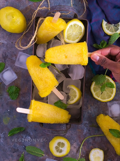 A picture of Mango lemon popsicles.