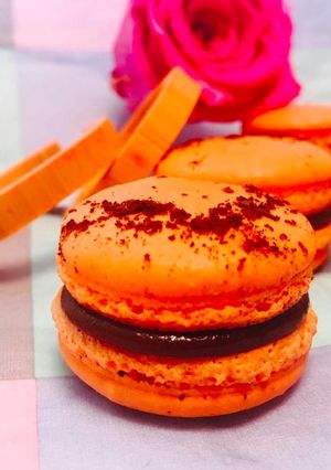 A picture of Milk Chocolate Passion Fruit Macarons (Pierre Hermé Style).