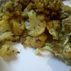 A picture of Home fries, cauliflower.
