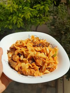 عکسی از دستور 🇮🇹 پاستا پاپاردله با سس مارینارا و سبزیجات