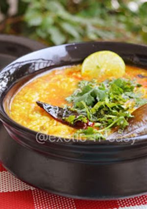 A picture of Chawal Vadi (Rice curry).