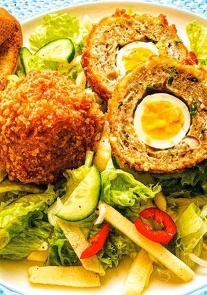 O poză a rețetei Scotch eggs.