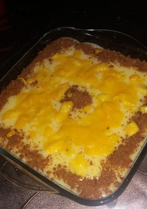 A picture of Mango puree custard.