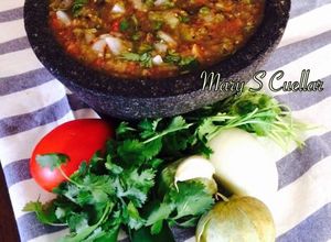 Una foto de Salsa asada molcajeteada 🌶🌶