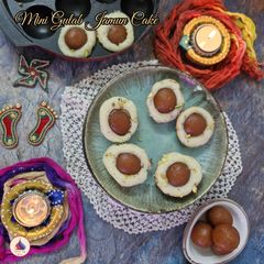 Mini Gulab Jamun Cake in Appe Pan A picture of Mini Gulab Jamun Cake in Appe Pan.