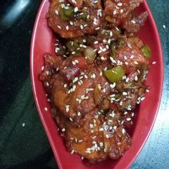 A picture of Dry egg chilli Manchurian.