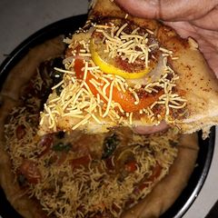 Sev Mixed-Veg Pizza|Without Yeast|Oven Baked|Fusion Food A picture of Sev Mixed-Veg Pizza|Without Yeast|Oven Baked|Fusion Food.