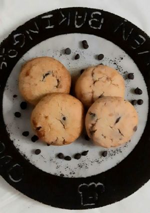 A picture of Nutella peanut butter chocolate chips cookies.