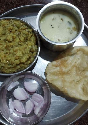 A picture of Moong dal & rice khichdi.