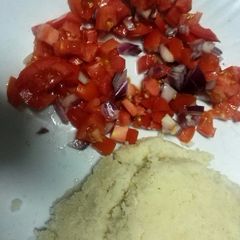 A picture of Kachumbari, Ugali.