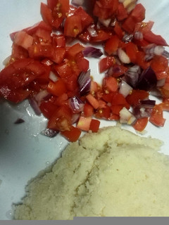 A picture of Kachumbari, Ugali.