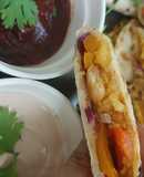 Chicken quesadilla with fajita sauce