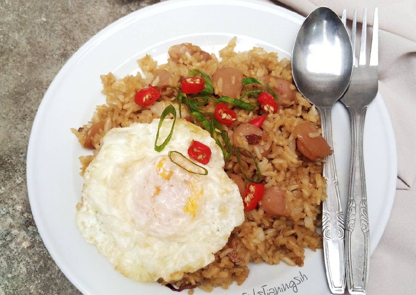 Nasi Goreng Sosis Saus Tiram