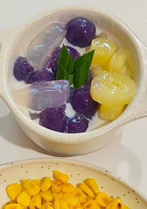 Foto resep Bubur Manis Biji Salak Ubi Ungu (Tanpa Santan)