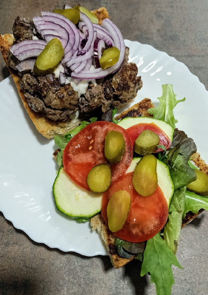 Una foto de Hamburguesa de ternera casera, casera