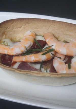 Foto principal de Cestita de jamón y gambas