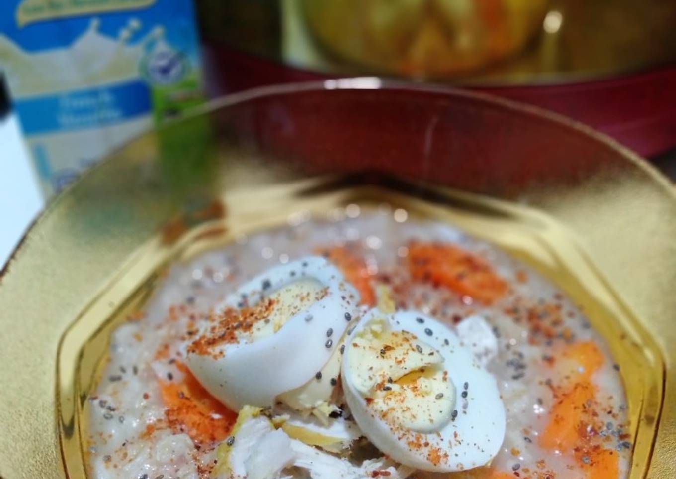 Bubur oatmeal pedas gurih