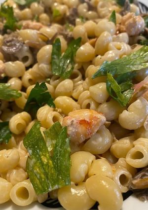 Une photo de Lumachine N°39, chanterelles et crevettes