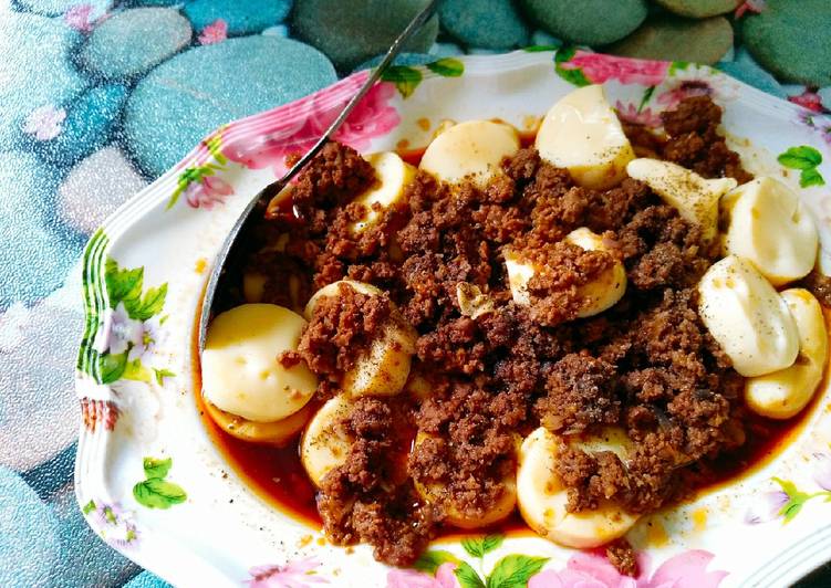 Steam Tahu Jepang Siram Daging Cincang