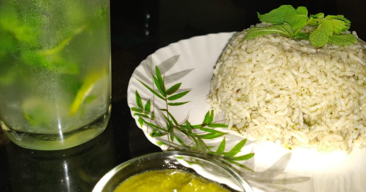 Mint Rice With Mint Chutney And Refreshing Mint Lemonade 😍 Recipe By ...