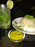 Mint rice with Mint chutney and Refreshing mint lemonade 😍