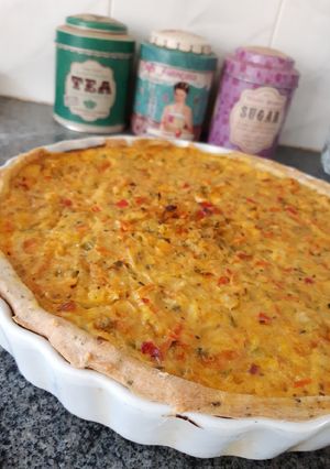 Una foto de Tarta de puerro y zucchini