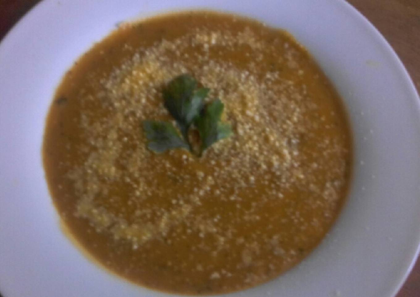 Sopa crema de verduras y legumbres