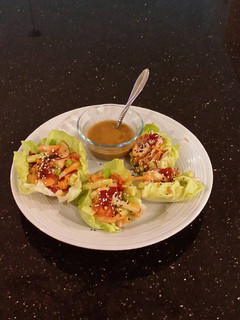 A picture of Asian Shrimp Salad Lettuce Wraps.