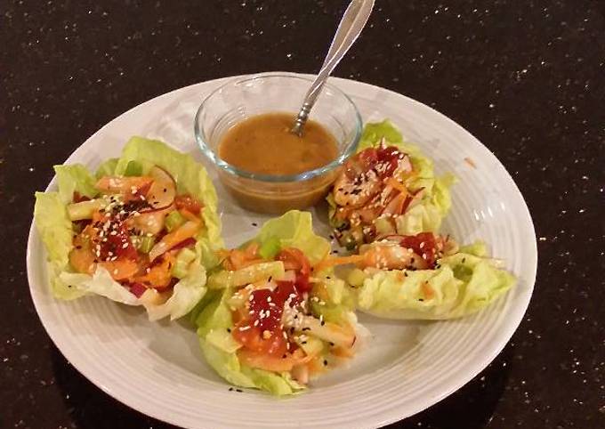 Simple Way to Make Homemade Asian Shrimp Salad Lettuce Wraps