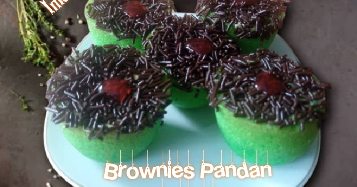Resep Brownies Kukus Pandan Mini oleh Imah Marini Cookpad